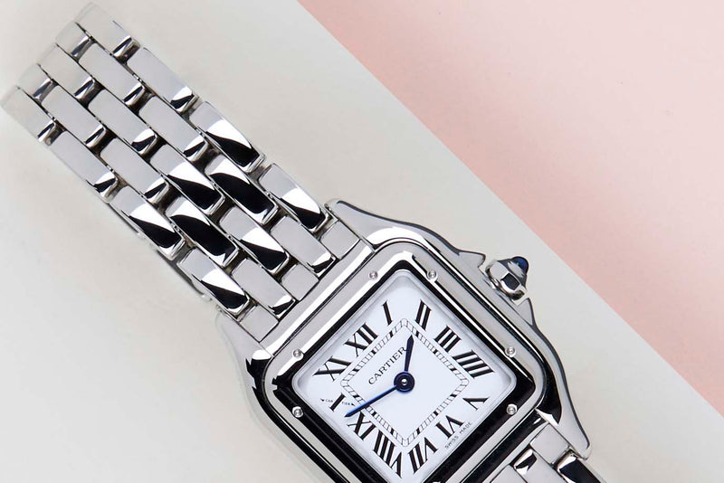 Panthere De Cartier Small 'Steel - White Roman Dial'