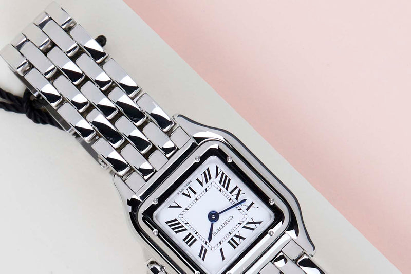 Panthere De Cartier Small 'Steel - White Roman Dial'