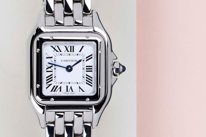 Panthere De Cartier Small 'Steel - White Roman Dial'
