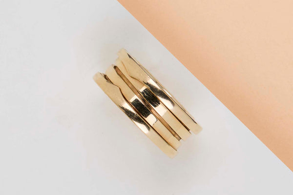 B.Zero 1 Three Band Ring - Yellow Gold - Size 57 - B&P