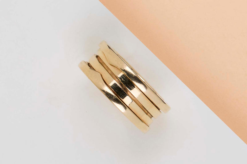 B.Zero 1 Three Band Ring - Yellow Gold - Size 57 - B&P