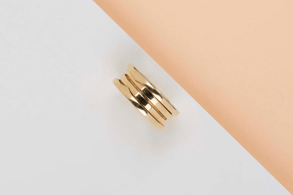 B.Zero 1 Three Band Ring - Yellow Gold - Size 57 - B&P