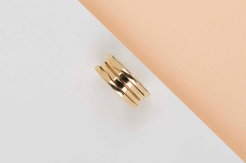 B.Zero 1 Three Band Ring - Yellow Gold - Size 57 - B&P