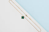 Vintage Alhambra Necklace - Yellow Gold - Malachite - 42 CM - B&P