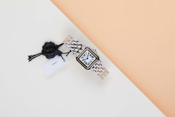 Panthère de Cartier Medium 'Steel & Yellow Gold - White Roman Dial'