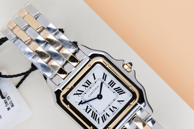 Panthère de Cartier Medium 'Steel & Yellow Gold - White Roman Dial'