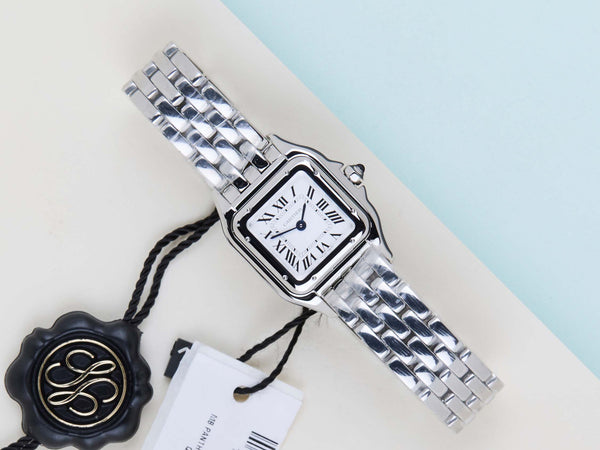 Panthère De Cartier Small 'Steel - White Roman Dial'