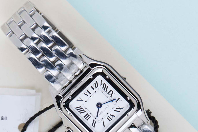 Panthère De Cartier Small 'Steel - White Roman Dial'