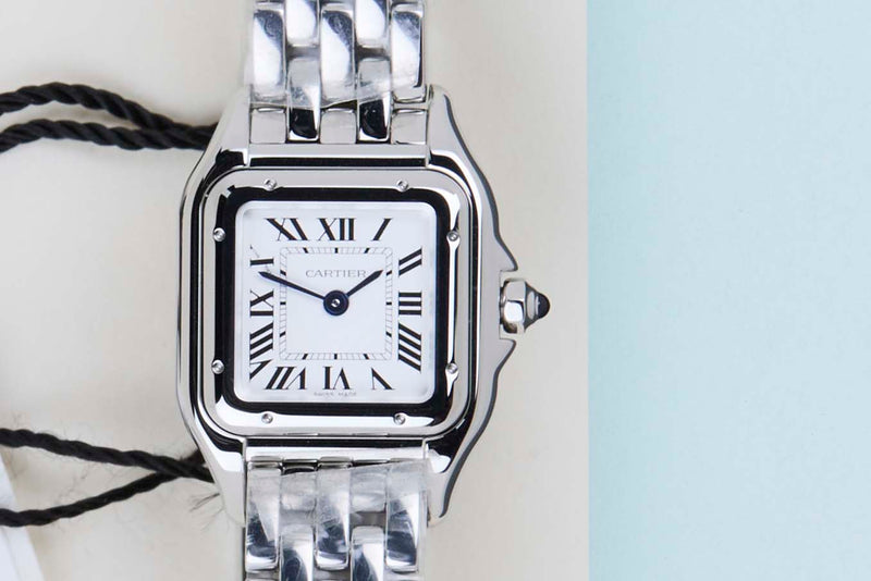 Panthère De Cartier Small 'Steel - White Roman Dial'