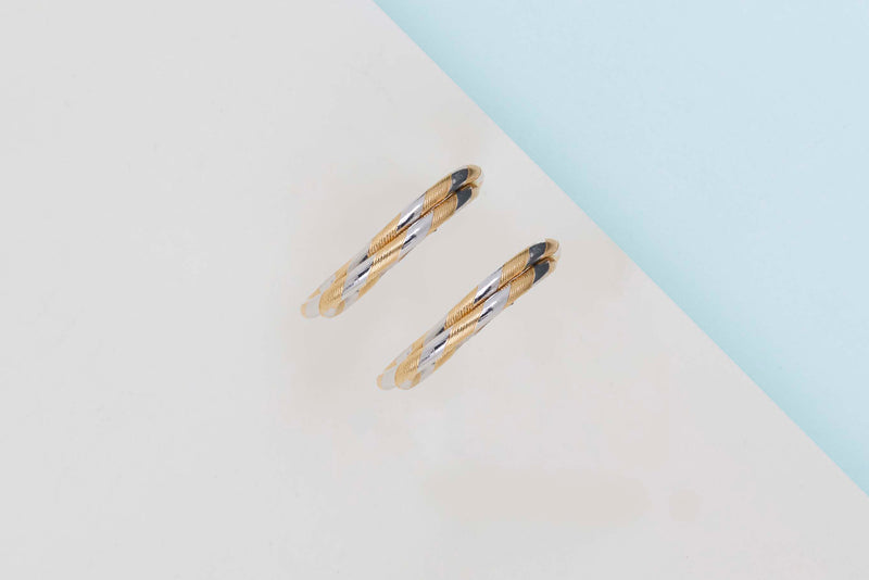 18ct. Yellow & White Gold Earrings