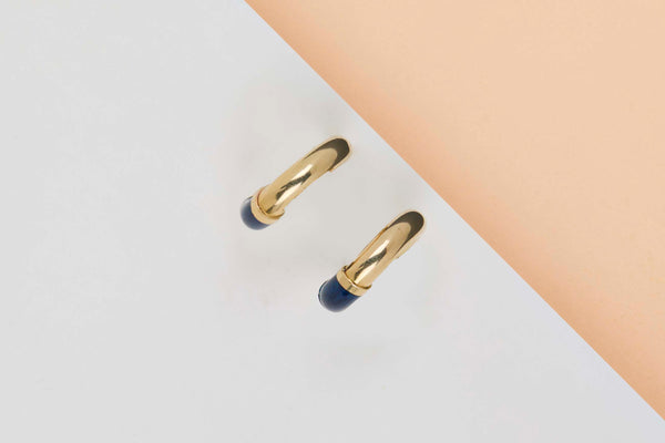 18ct. Yellow Gold Earrings - Enamel