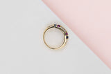 18ct. Yellow Gold Ring - Diamonds Sapphires Rubies - Size 50