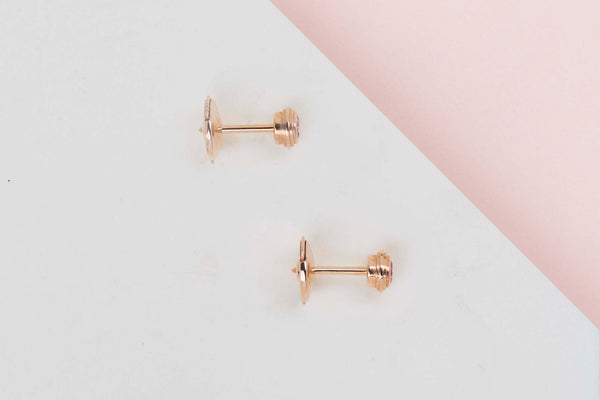 D'Amour Earstuds - Rose Gold & Pink Sapphire - B&P
