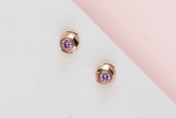 D'Amour Earstuds - Rose Gold & Pink Sapphire - B&P