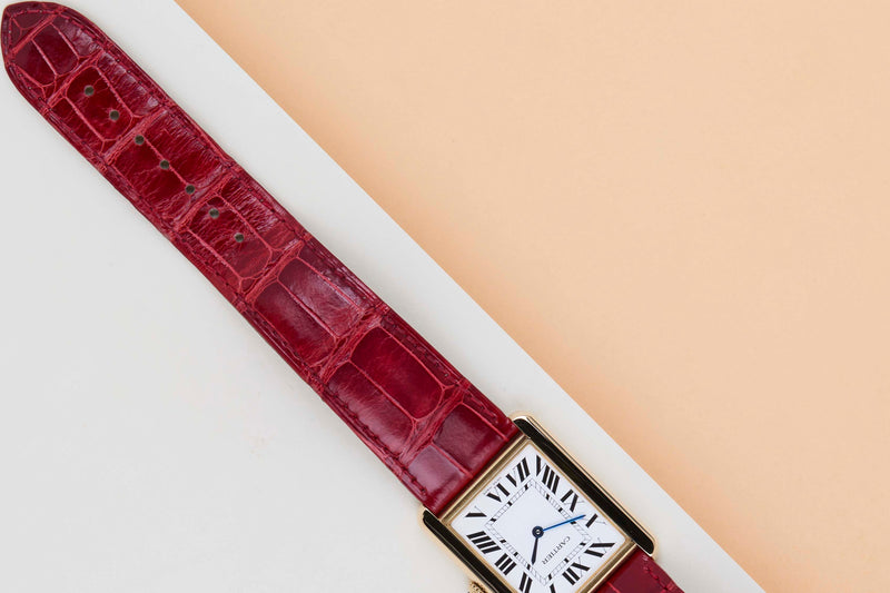 Tank Solo Large 'Silver Roman Dial - Yellow Gold'