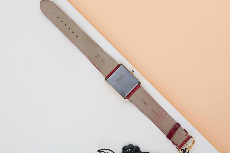 Tank Solo Large 'Silver Roman Dial - Yellow Gold'