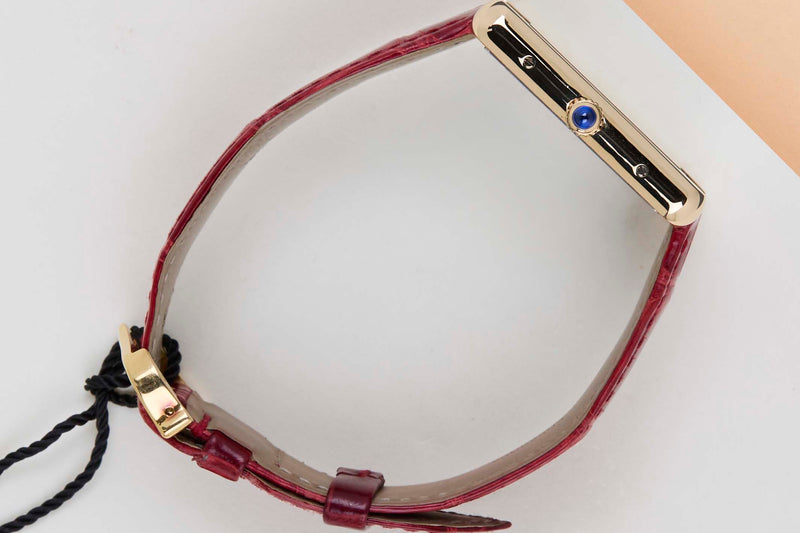 Tank Solo Large 'Silver Roman Dial - Yellow Gold'