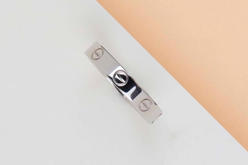 Love Ring Small - White Gold - Size 54 - B