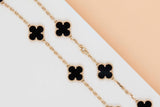 Vintage Alhambra Necklace - Yellow Gold - 10 Motifs - Onyx - 42CM - B&P
