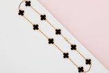 Vintage Alhambra Necklace - Yellow Gold - 10 Motifs - Onyx - 42CM - B&P