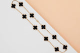 Vintage Alhambra Necklace - Yellow Gold - 10 Motifs - Onyx - 42CM - B&P