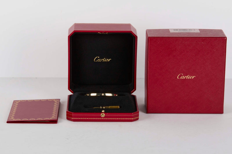 Love Bracelet Small Yellow Gold & 6 Diamonds - Size 16 - B&P