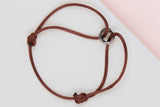 Trinity Cord Bracelet - White Gold/Black Ceramic - Pouch