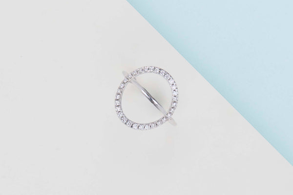 White Gold Ring - Diamonds - Size 54