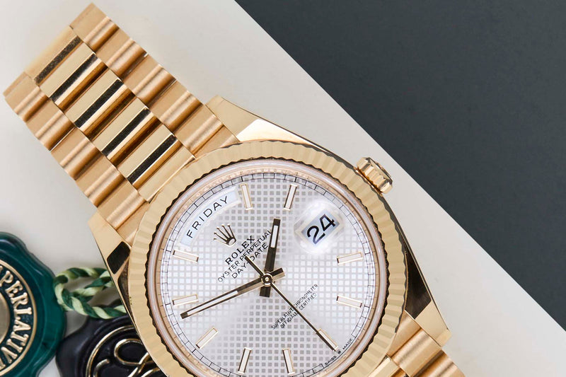 Day-Date 40 'Silver Diagonal Motif Dial - President'