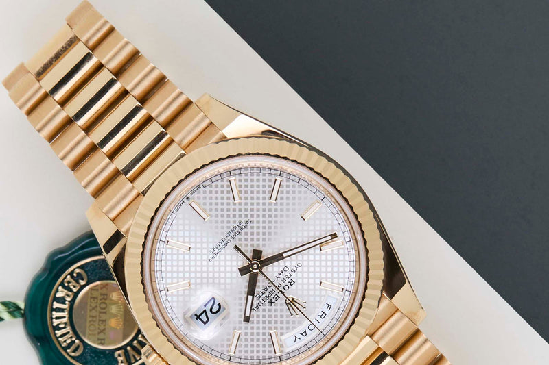 Day-Date 40 'Silver Diagonal Motif Dial - President'