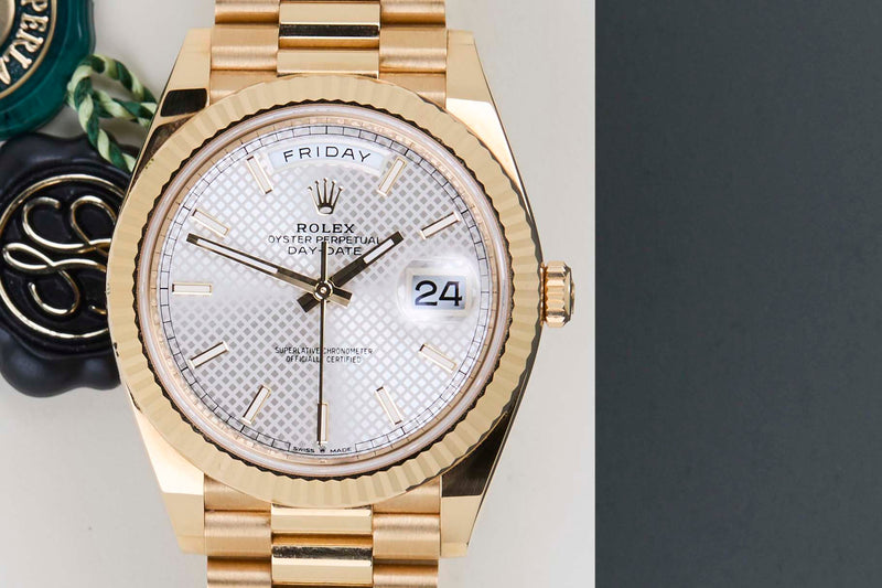 Day-Date 40 'Silver Diagonal Motif Dial - President'
