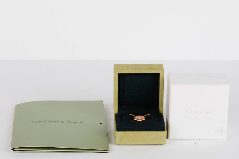 Vintage Alhambra Necklace - Limited Edition - RG - Pink Ceramic & Diamond - 42 CM - B&P