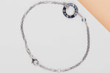 Love Circle Bracelet - White Gold & 2 Diamonds - 18,5 CM - B&P