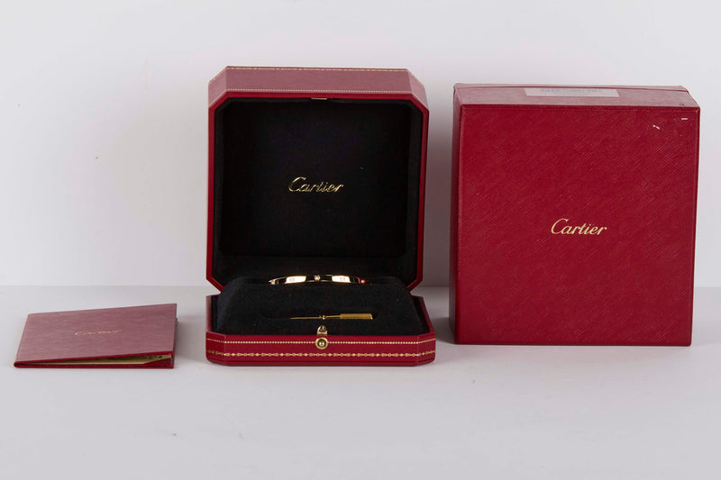 Love Bracelet Small - Yellow Gold & 10 Diamonds - Size 16 - B&P