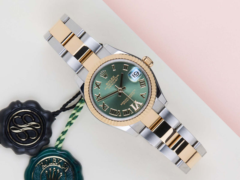 Datejust 31 'Green Roman Diamond VI - Oyster'