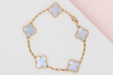 Vintage Alhambra Bracelet - 5 Motifs - Yellow Gold & Mother Of Pearl - 19,5cm - B&P