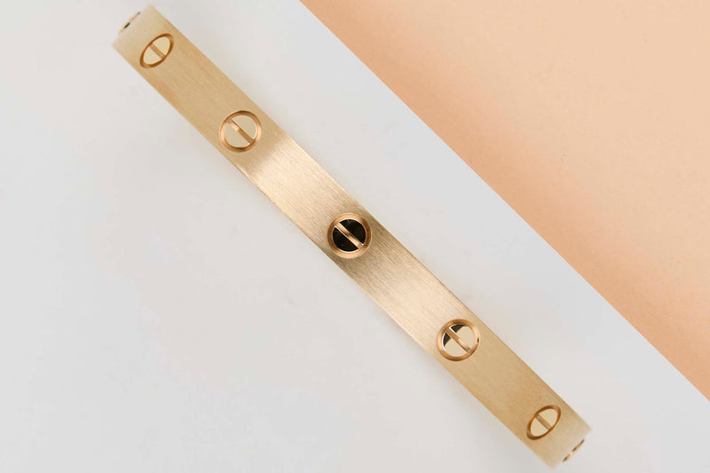 Love Bracelet Brushed - Yellow Gold - Size 18 - B&P