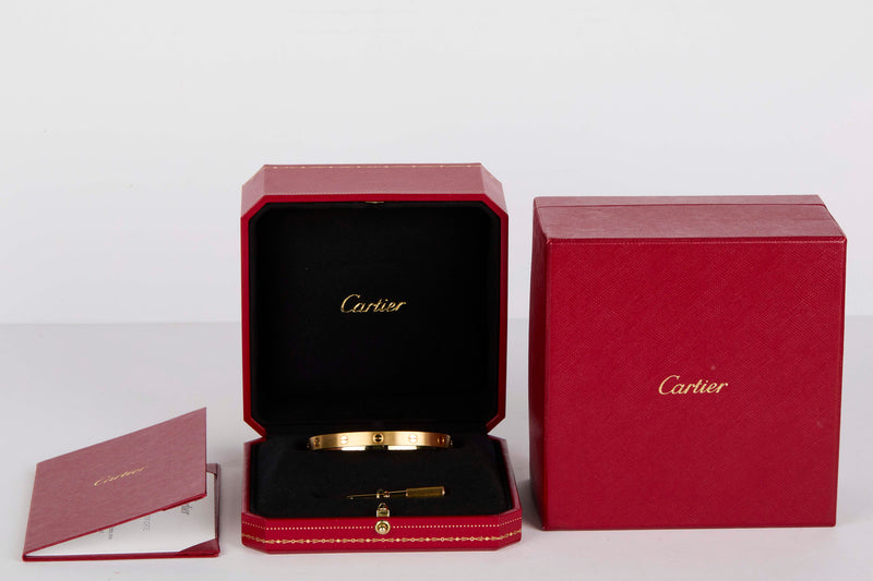 Love Bracelet Brushed - Yellow Gold - Size 18 - B&P