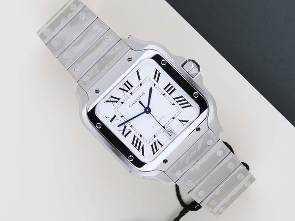 Santos Large 'Silver Roman Dial'