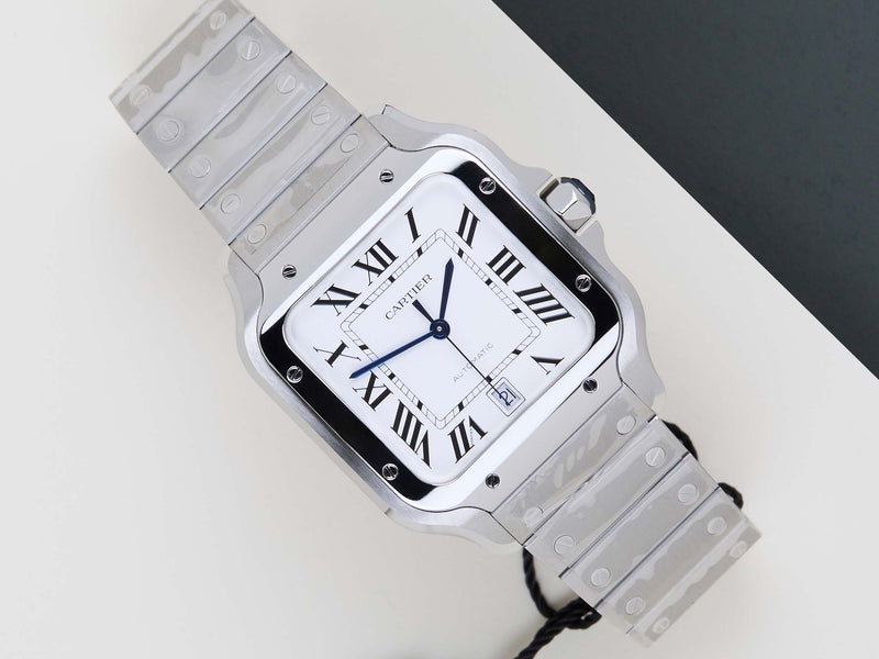 Santos Large 'Silver Roman Dial'