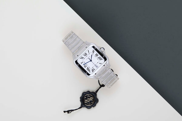 Santos Large 'Silver Roman Dial'