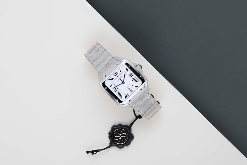 Santos Large 'Silver Roman Dial'