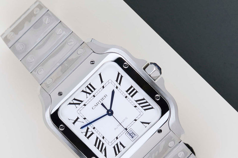 Santos Large 'Silver Roman Dial'