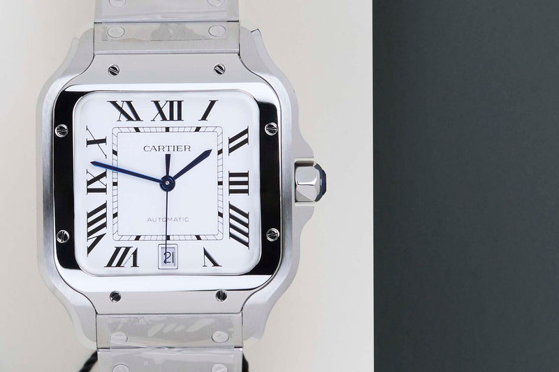 Santos Large 'Silver Roman Dial'