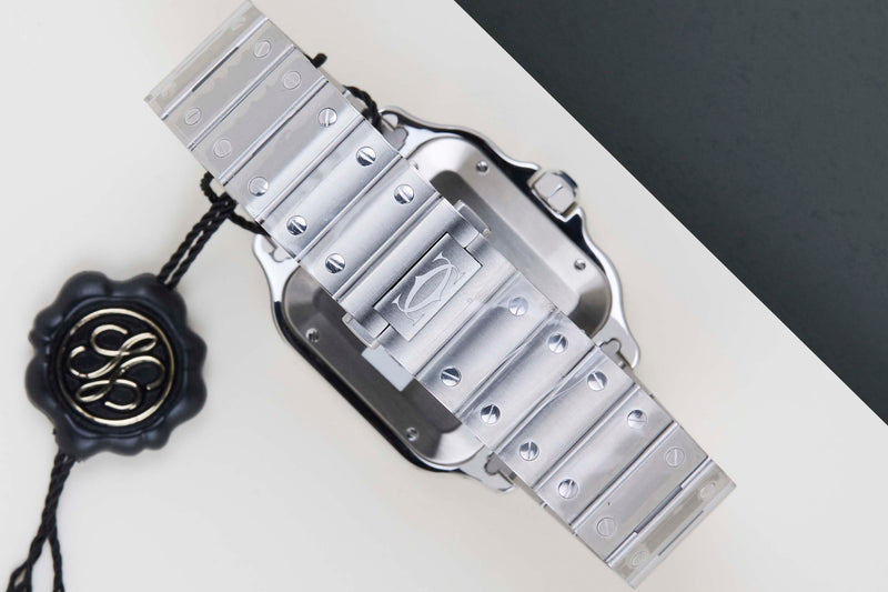 Santos Large 'Silver Roman Dial'