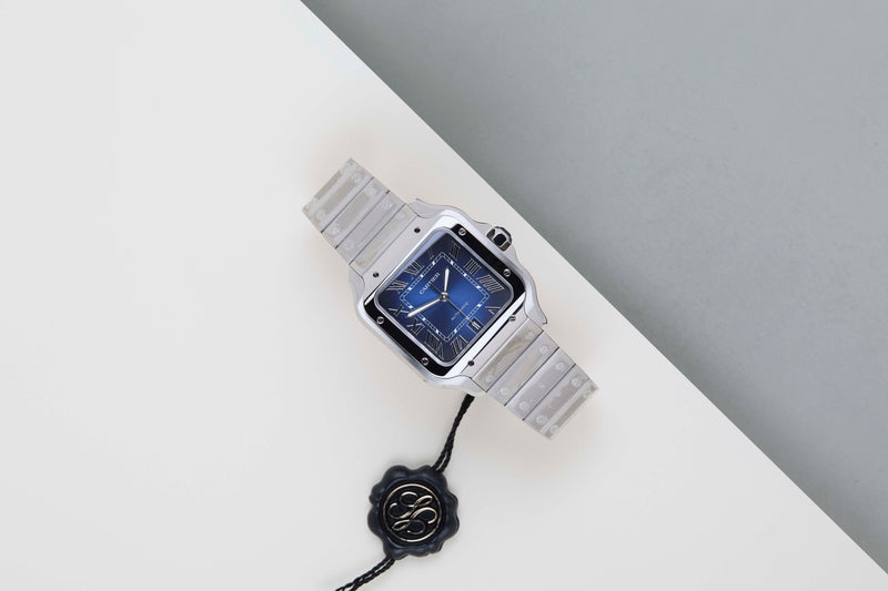 Santos Large 'Blue Roman Dial'