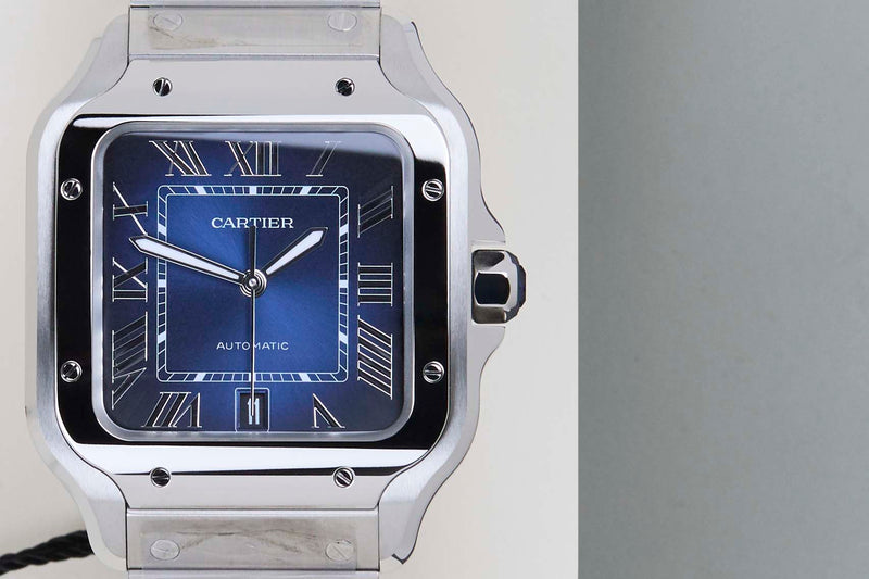 Santos Large 'Blue Roman Dial'