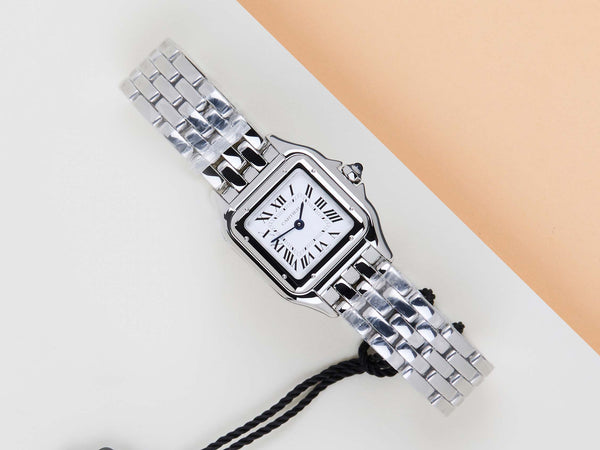 Panthère De Cartier Small 'Steel - White Roman Dial'