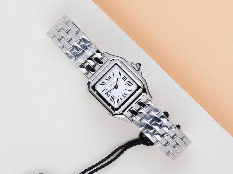 Panthère De Cartier Small 'Steel - White Roman Dial'