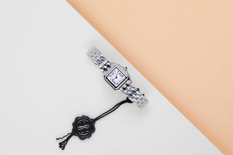 Panthère De Cartier Small 'Steel - White Roman Dial'